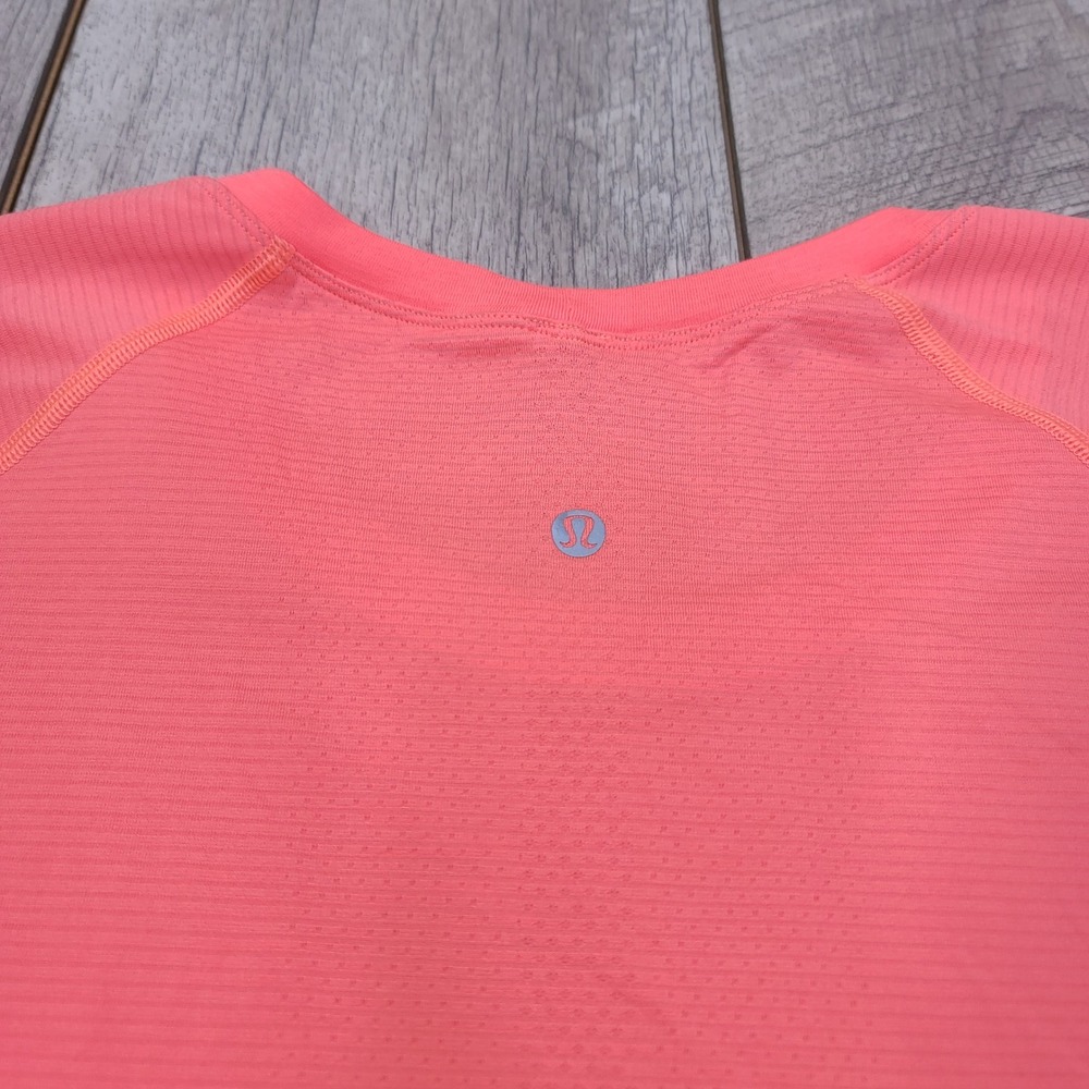 Lululemon Swiftly Tech Long Sleeve Crew Women Size 20 Coral Pink Running Top - Picture 6 of 9